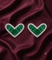 Emerald V Stud Earrings