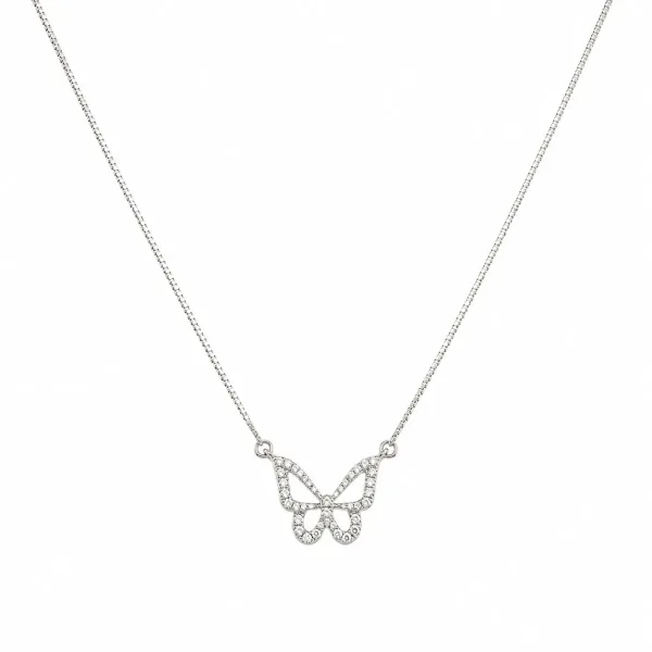 Dainty Crystal Butterfly Pendant