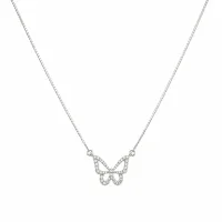 Dainty Crystal Butterfly Pendant