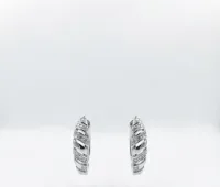 Emerald Splash Silver Hoops