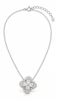 Silver Floral Crystal Necklace