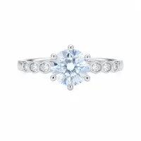 Classic Round Solitaire Silver Ring