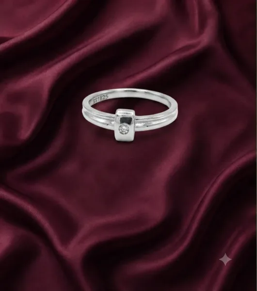 Sterling Silver Minimalist Solitaire Ring