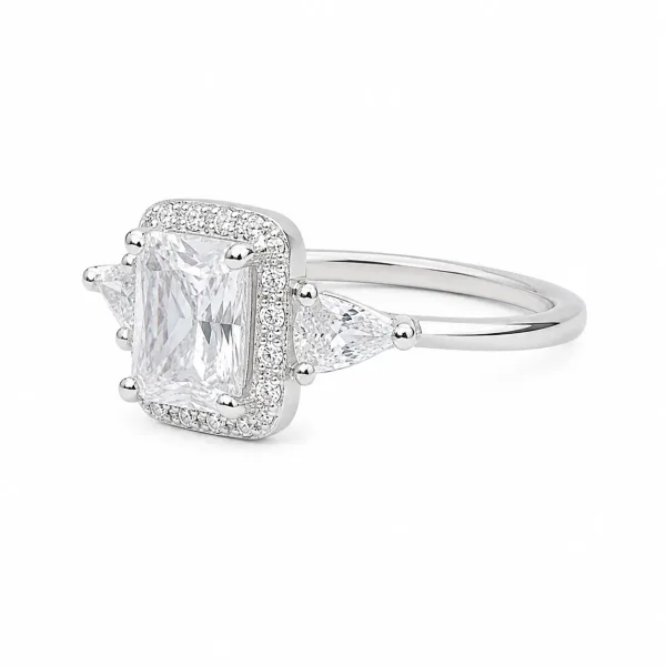Regal Emerald-Cut Halo Ring