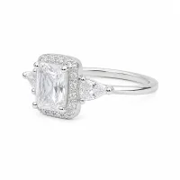 Regal Emerald-Cut Halo Ring