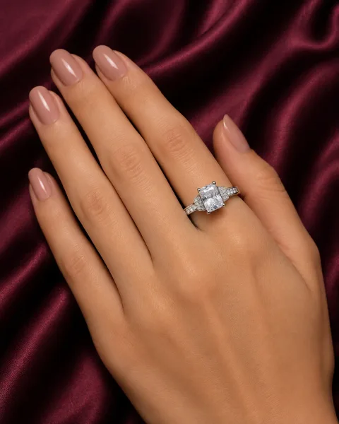 Elegant Emerald-Cut Solitaire Ring