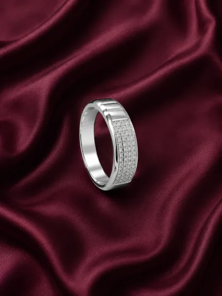 Classic Silver Textured Band Ring
