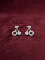 Sparkling Cherry Diamond Stud Earrings