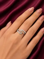 Rose Gold Heart Cluster Ring