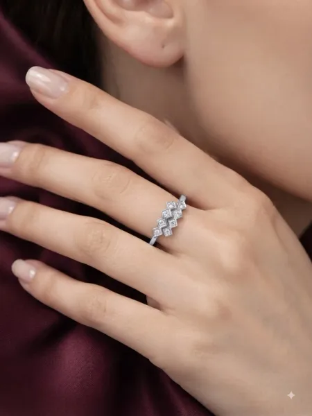 Celestial Chevron Cascade Ring
