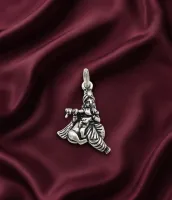 Lord Krishna Silver Pendant