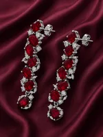 Red Garnet Cascade 925 Sterling Silver Drop Earrings
