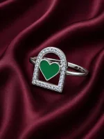 Emerald Heart Sparkle Kids Ring
