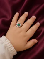 Emerald Heart Sparkle Kids Ring