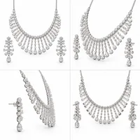 Radiant Teardrop Silver Jewelry Set