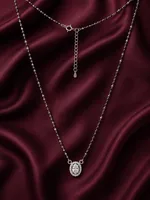 Elegant Oval Halo 925 Silver Mangalsutra
