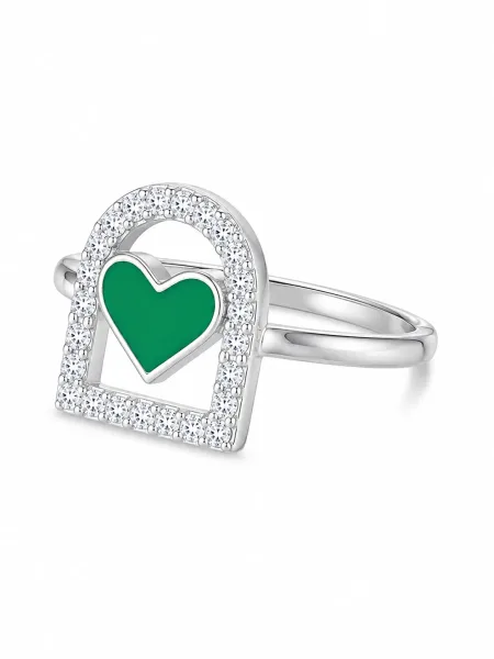 Emerald Heart Sparkle Kids Ring