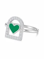 Emerald Heart Sparkle Kids Ring