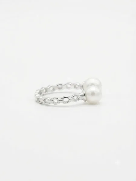 Pearl Link Open Ring