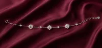 Crystal Floral Charm Bracelet