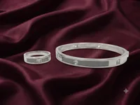 The Slate Inlay Bangle with Ring