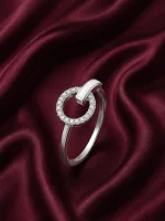Crystal Circle Silver Ring