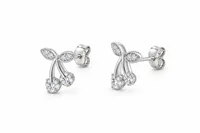 Silver Cherry Sparkle Earring