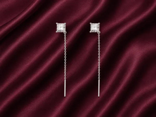Minimalist Crystal Chain Drop Earrings