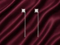 Minimalist Crystal Chain Drop Earrings