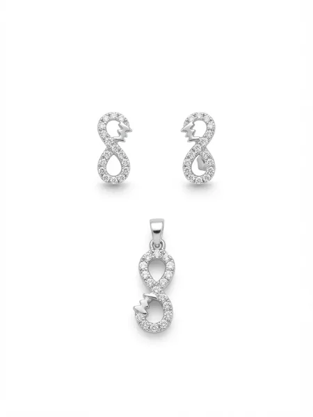 Eternal Infinity Jewellery Pendant with earrings and ring