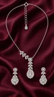 Celestial Leaf Cascade Necklace & Earring Set