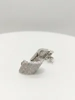 Geometric Pavé Diamond Huggie Earrings