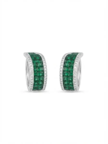 Emerald Luxe Huggie Earrings