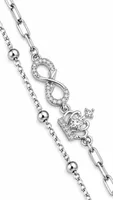 Silver Infinity Crown Anklet