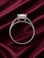 Silver Minimalist Solitaire Ring