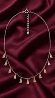 Silver Baguette Charm Pendant Chain