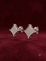 Geometric Diamond Pavé Stud Earrings