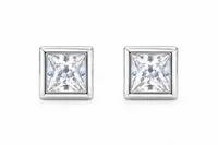 Silver Radiant Square Earring