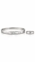 Classic Square-Cut Stonr Silver Bracelet & Ring Set