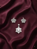 Celestial Starburst Pendant Set with earrings