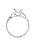 Silver Minimalist Solitaire Ring