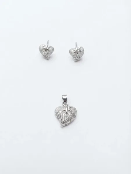 Celestial Heart Embrace Set (Pendant with earrings and ring)