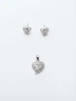 Celestial Heart Embrace Set (Pendant with earrings and ring)